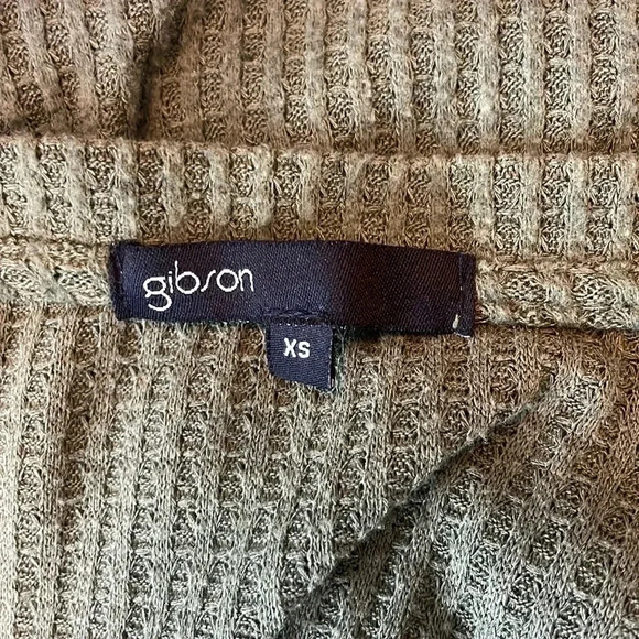 Gibson moss green waffle knit cardigan size xs - Picture 5 of 8